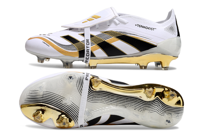 Scarpa da calcio Adidas Predator Tongue FG Elite - Bianco/Oro 